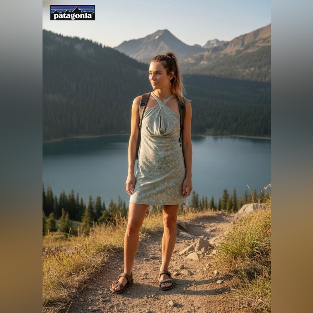 Patagonia Women's light green  Mini Dress size M